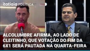 Ao lado de Cleitinho, Alcolumbre anuncia dia de votação da PEC 6×1